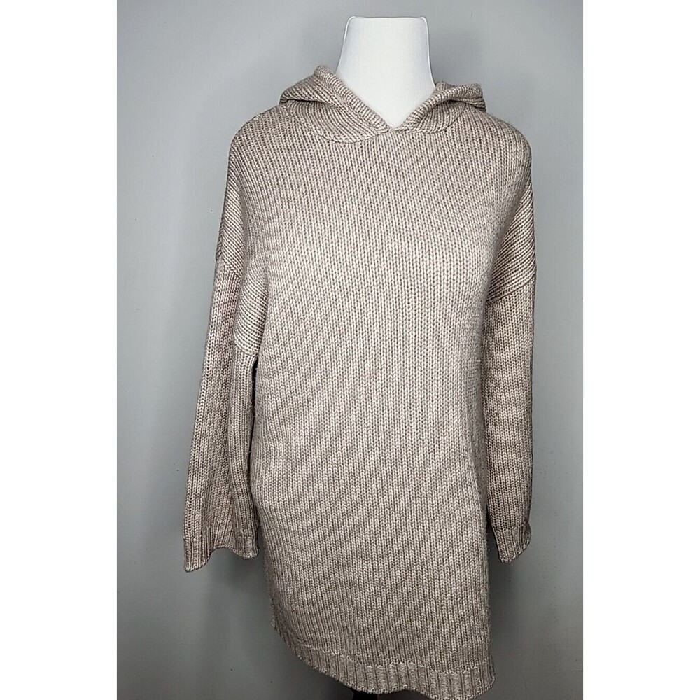Sablyn Cashmere Oversized Hooded Cable Knit Sweater Dress Womens Size M EUC